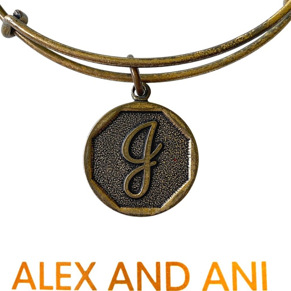 Alex and Ani Initial "J" Bangle Bracelet